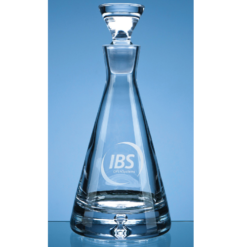 3/4ltr Crystal Bubble Base Pyramid Decanter