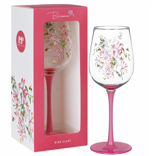 Bee-Tanical Wine Glass - Honeysuckle