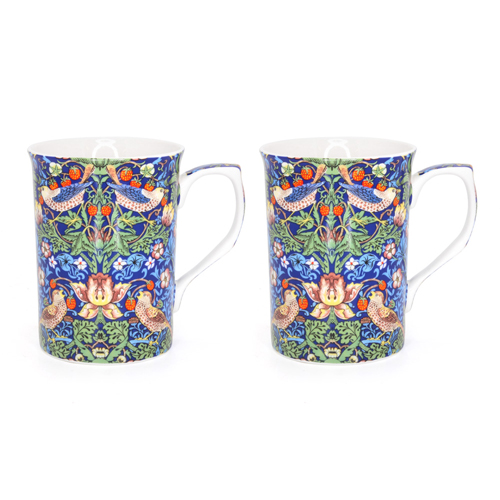 William Morris 2 Mug Gift Set - Blue Strawberry Thief