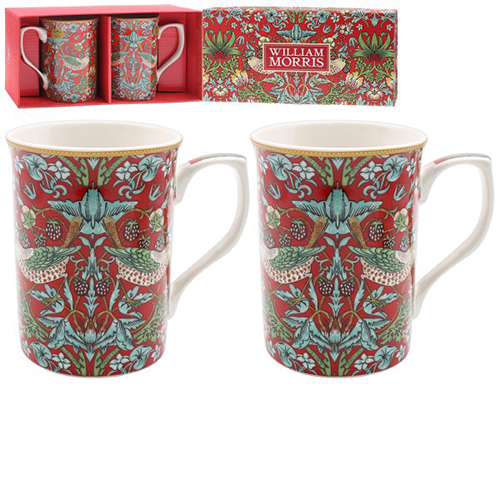 William Morris 2 Mug Gift Set - Red Strawberry Thief