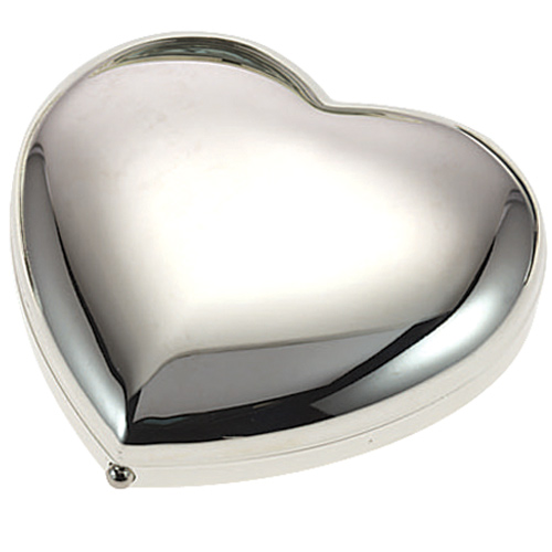 Silver Plated Heart Double Mirror