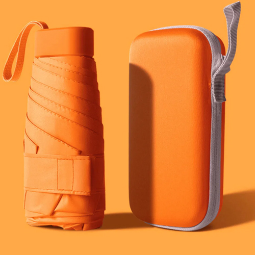 <span style='color: #000000;'>Mini Pocket UV Protected Umbrella with Free Case - Orange</span>