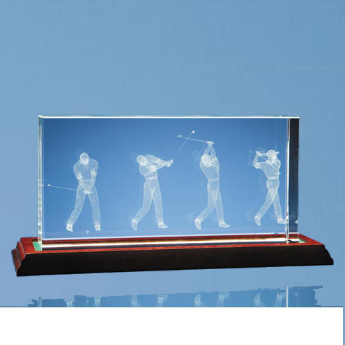 3D Golf Scene in 10cm x 20cm Optic Block