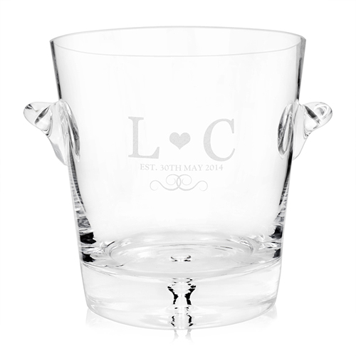 Personalised Glass Monogram Ice Bucket