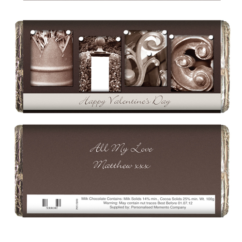 Personalised Affection Art Wife Chocolate Bar