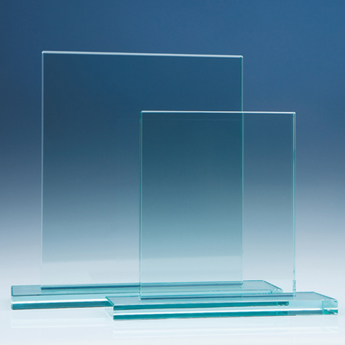 20cm x 17.5cm Jade Glass Rectangle Award
