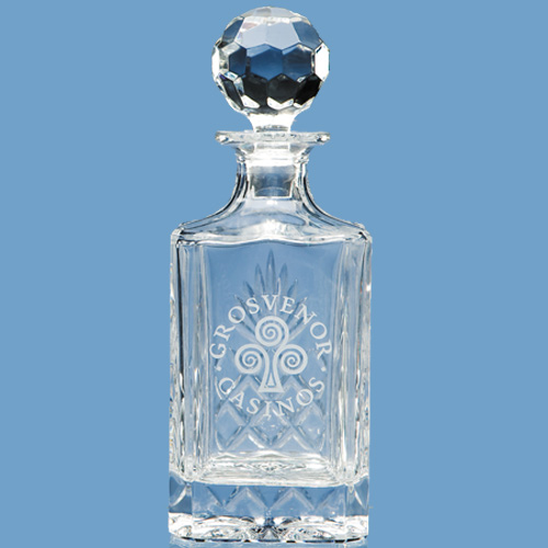 0.8ltr Blenheim Lead Crystal Panel Square Spirit Decanter