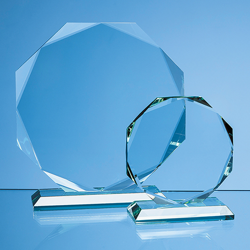 19cm x 15mm Jade Facetted Octagon Award