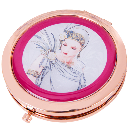 CHARLESTON ROSE GOLD COMPACT MIRROR - LADY GREY DRESS