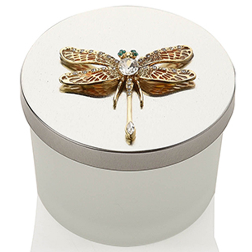 Sophia Yellow & Gold Dragonfly Trinket Box