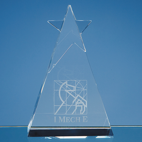 15cm Optical Crystal Star Triangle Award