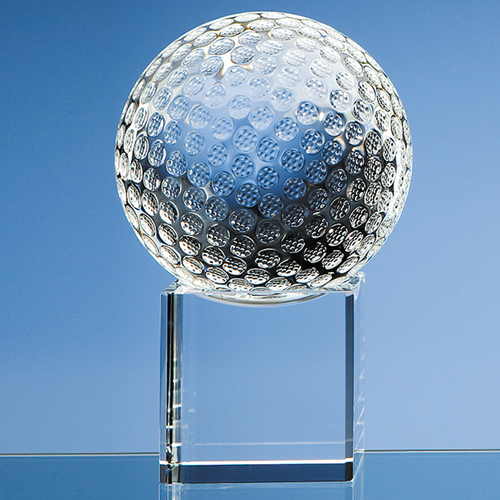 10cm Optic Golf Ball on Clear Base