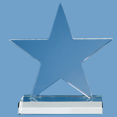 Optical Crystal 5 Pointed Star on Base Award