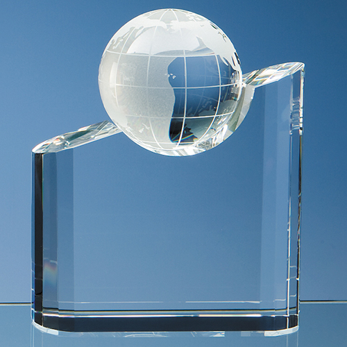 18cm Optical Crystal Globe Mountain Award