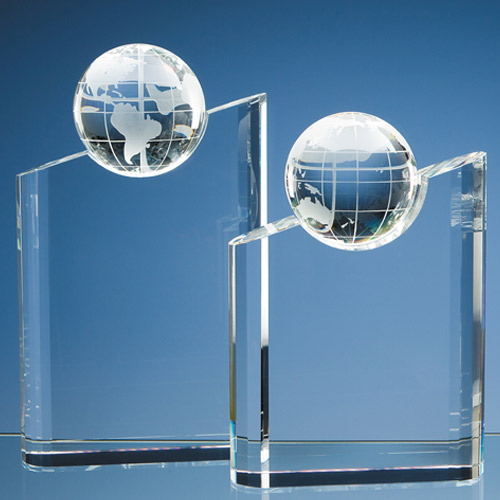 21.5cm Optical Crystal Globe Mountain Award