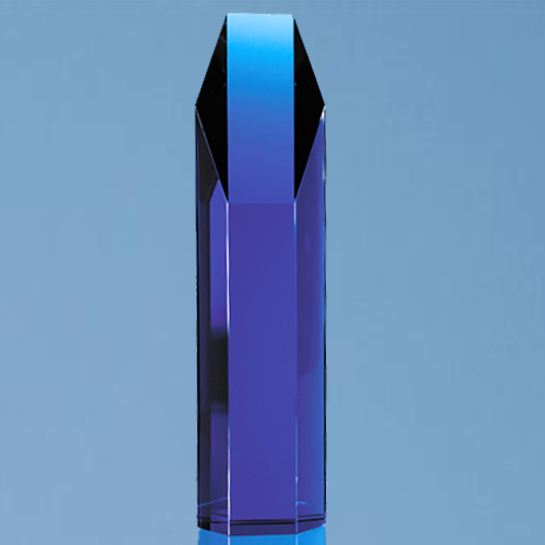 25.5cm Sapphire Blue Optic Hexagon Award