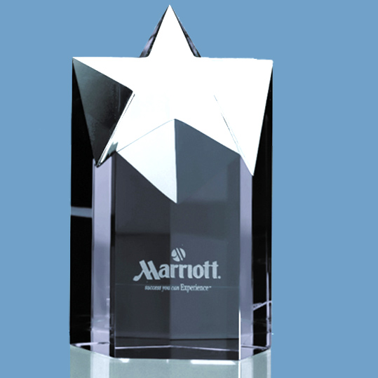 15cm Onyx Black Optic Star Column Award