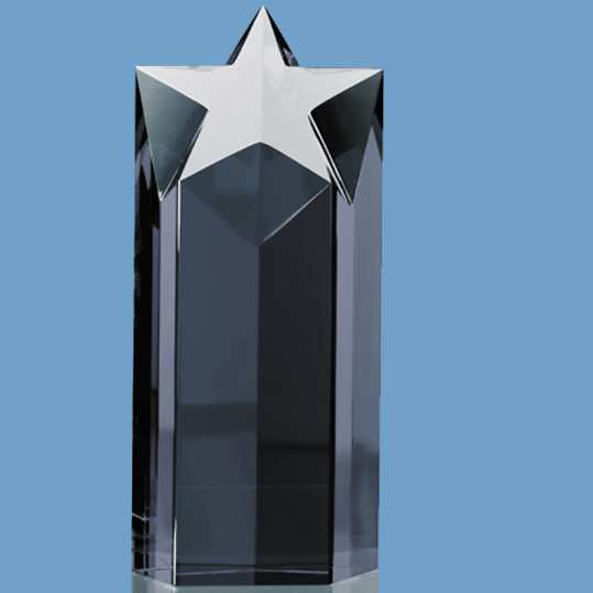 20cm Onyx Black Optic Star Column Award