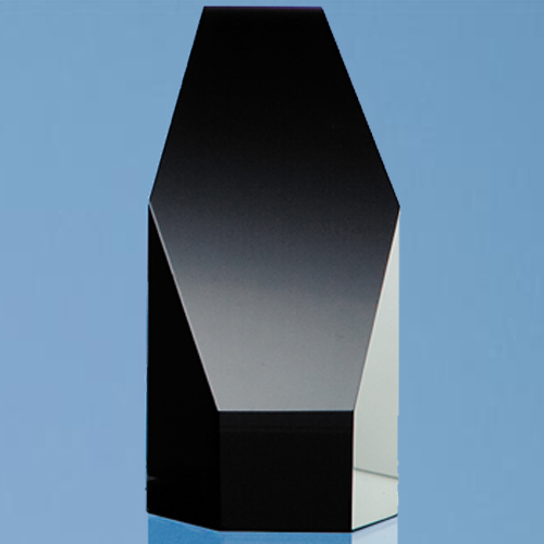 12.5cm Onyx Black Optic Hexagon Award