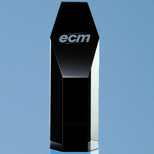 19cm Onyx Black Optic Hexagon Award