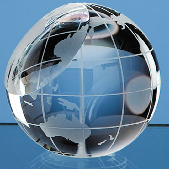 6cm Optical Crystal Globe Paperweight