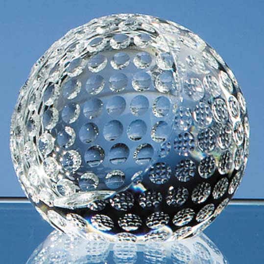 8cm Optical Crystal Golf Ball Paperweight