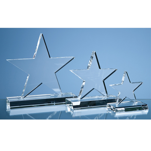 Optical Crystal 5 Pointed Star on Base Award