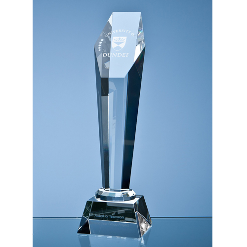 28cm Optical Crystal Hexagon Column Award