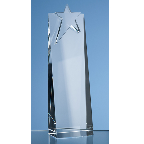 24cm Optical Crystal Star Rectangle Award