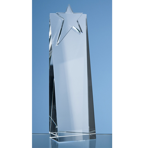 24cm Optical Crystal Star Rectangle Award