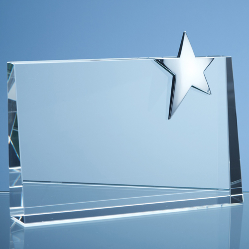 20cm Optic Horizontal Rectangle with Silver Star
