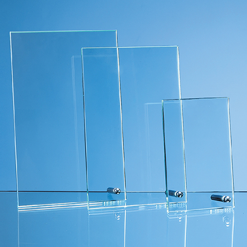 14cm x 8.5cm x 1cm Jade Glass Rectangle with Chrome Pin