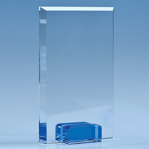 18.5cm Optical Crystal Rect with Sapphire Base