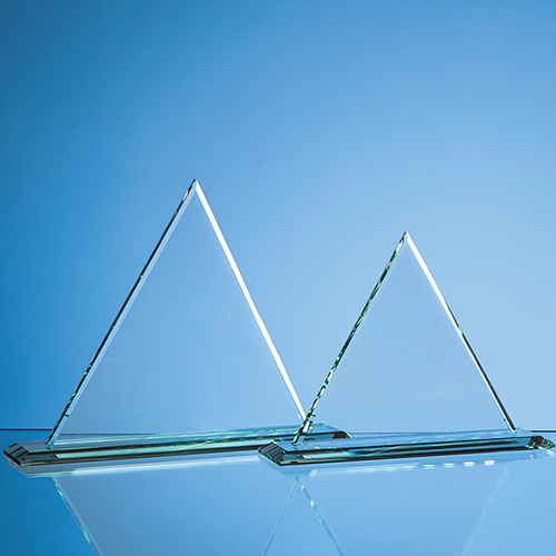23cm Jade Glass Pyramid Award