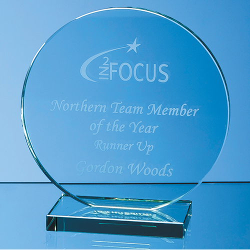 15cm Jade Glass Circle Award