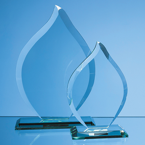 16cm Jade Glass Flame Award