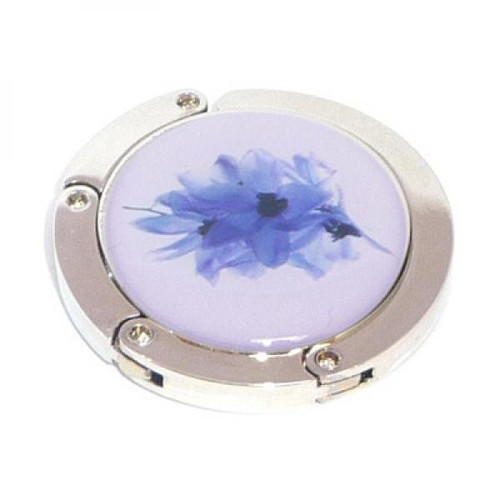Delicate Blue Hibiscus Flowers Design Handbag Hanger