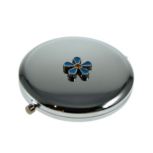 Forget me Not Design Silver Plated Handbag Mirror