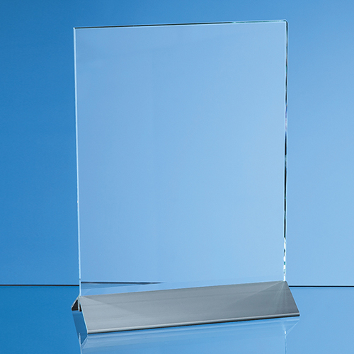 20cm x 15cm x 6mm Clear Rectangle on an Aluminium Base