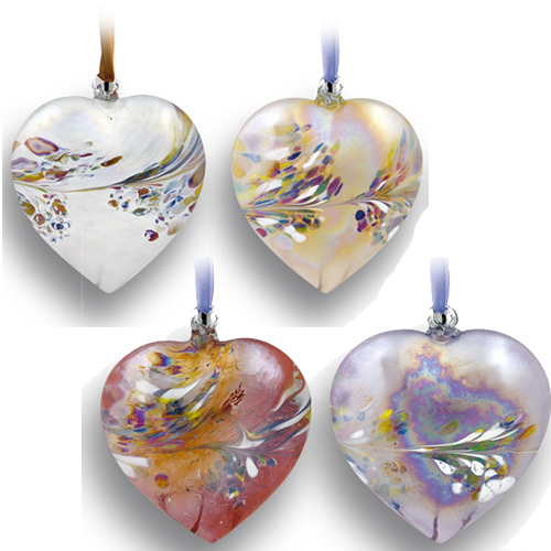 Glass Friendship Hearts 8cm