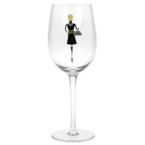 Hagarman Chic Wine Glass- Lady with Handbag & Cocktail