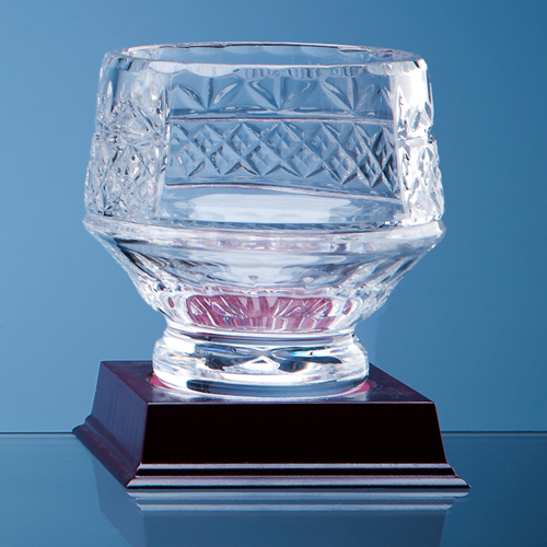 11cm Lead Crystal Panelled Heeled Bowl