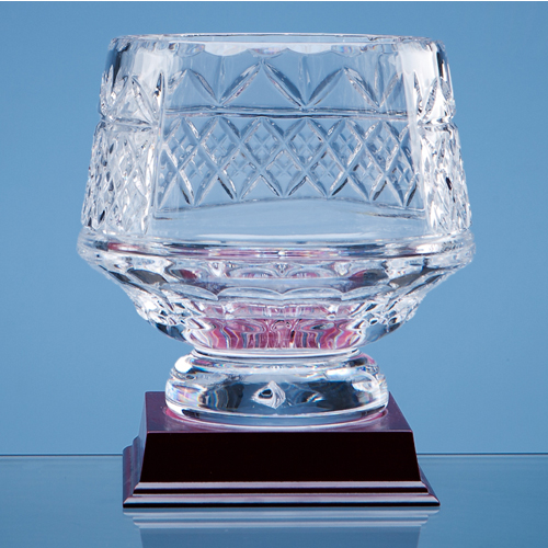 14cm Lead Crystal Panelled Heeled Bowl