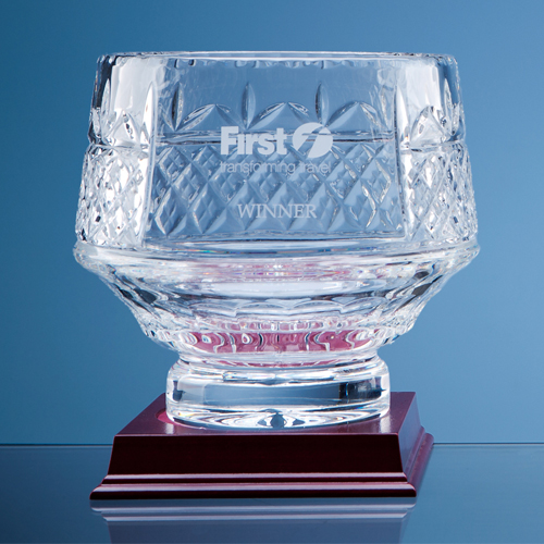 17cm Lead Crystal Panelled Heeled Bowl