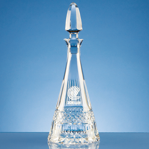 0.75ltr Lead Crystal Pyramid Wine Decanter