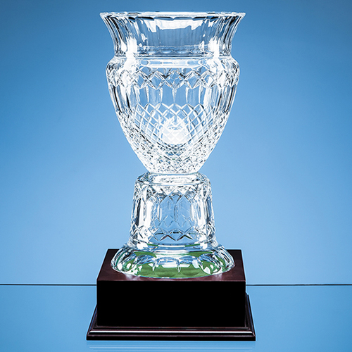33cm Lead Crystal Footed Trophy Vase