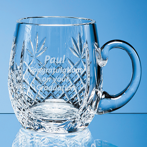 0.3ltr Lead Crystal Barrel Panel Tankard