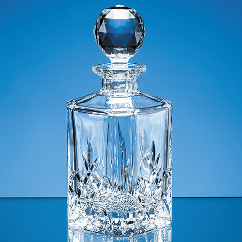 0.8ltr Blenheim Lead Crystal Full Cut Square Spirit Decanter
