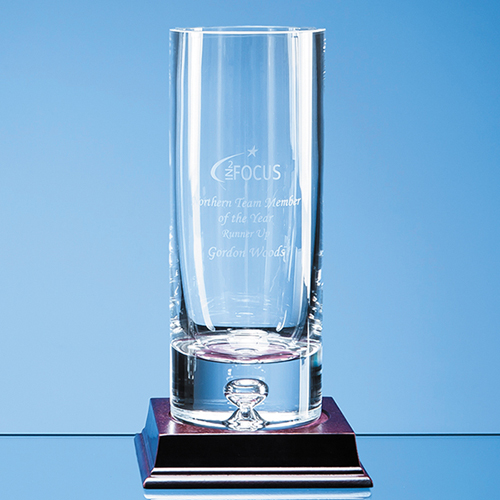 20cm Handmade Bubble Base Cylinder Vase