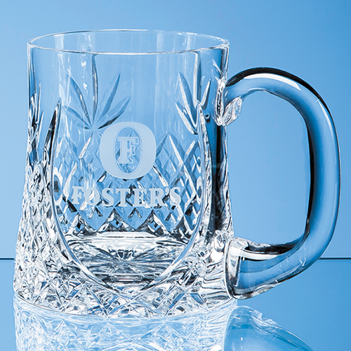 0.425ltr Lead Crystal Sloped Panel Tankard